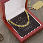 To My Husband Cuban Link Chain – "Love in Small Things" Message Card & Gift Box, Christian Faith Gift for Husband