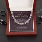 To My Husband Cuban Link Chain – "Peace Today" Message Card & Gift Box, Christian Faith Gift for Husband