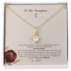 To Daughter Necklace from Mom – Alluring Beauty Pendant with Favorite People Message Card & Gift Box