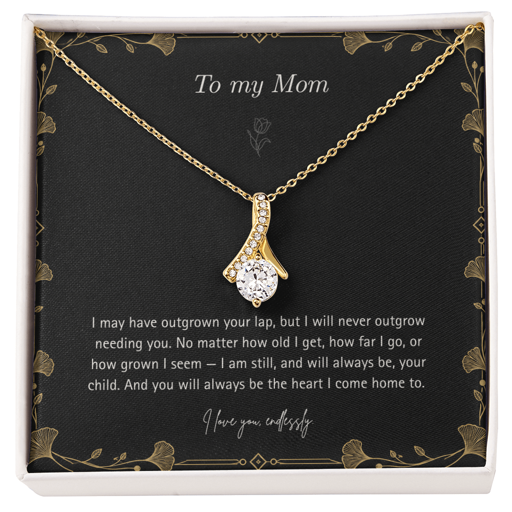 To My Mom Necklace – Alluring Beauty Pendant with Forever Your Child Message Card & Gift Box