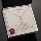 To Daughter Necklace from Mom – Alluring Beauty Pendant with Favorite People Message Card & Gift Box