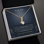 To My Wife Necklace from Husband – Alluring Beauty Pendant with Written Together Message Card & Gift Box