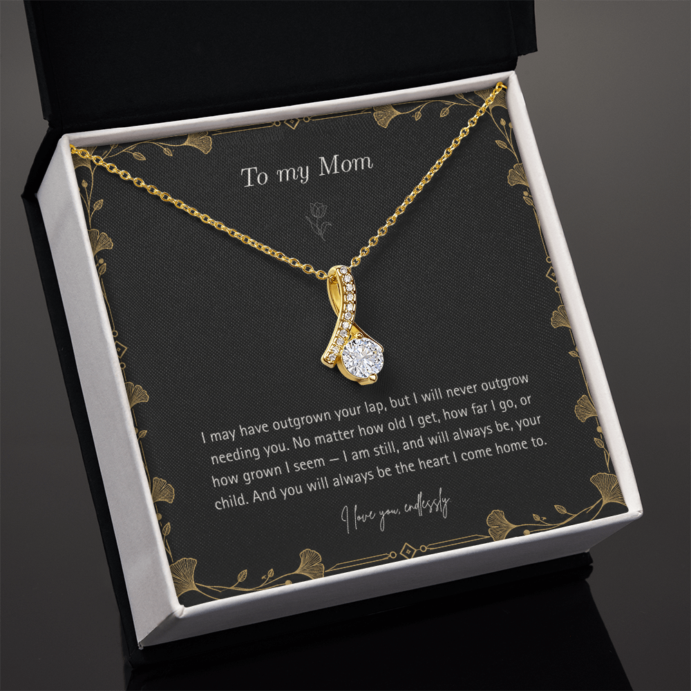 To My Mom Necklace – Alluring Beauty Pendant with Forever Your Child Message Card & Gift Box