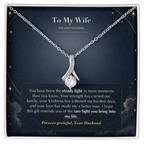 To My Wife Necklace from Husband – Alluring Beauty Pendant with The Light You Bring Message Card & Gift Box