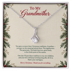 To My Grandmother Necklace – Alluring Beauty Pendant with Christmas Traditions Message Card & Gift Box