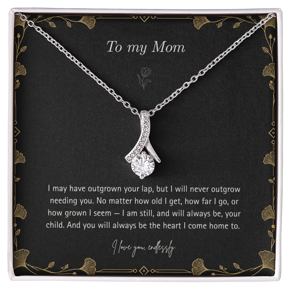 To My Mom Necklace – Alluring Beauty Pendant with Forever Your Child Message Card & Gift Box