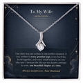 To My Wife Necklace from Husband – Alluring Beauty Pendant with Written Together Message Card & Gift Box