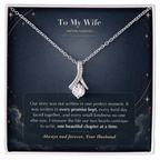 To My Wife Necklace from Husband – Alluring Beauty Pendant with Written Together Message Card & Gift Box