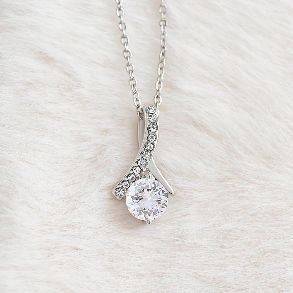 To My Daughter Necklace – Alluring Beauty Pendant with Never Forget the Light You Carry Within Message Card & Gift Box