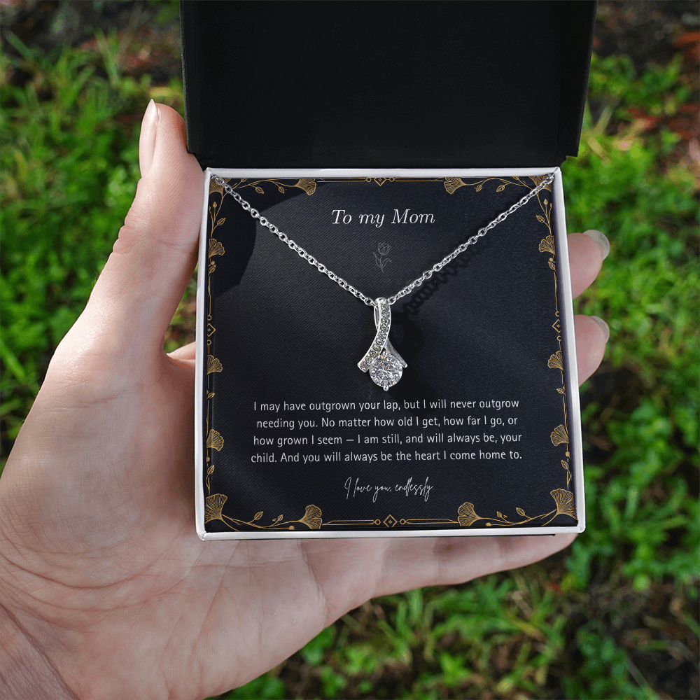 To My Mom Necklace – Alluring Beauty Pendant with Forever Your Child Message Card & Gift Box