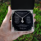 To My Daughter Necklace – Alluring Beauty Pendant with Never Forget the Light You Carry Within Message Card & Gift Box