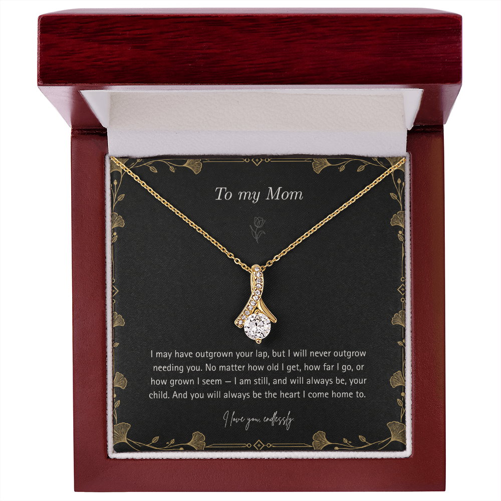 To My Mom Necklace – Alluring Beauty Pendant with Forever Your Child Message Card & Gift Box