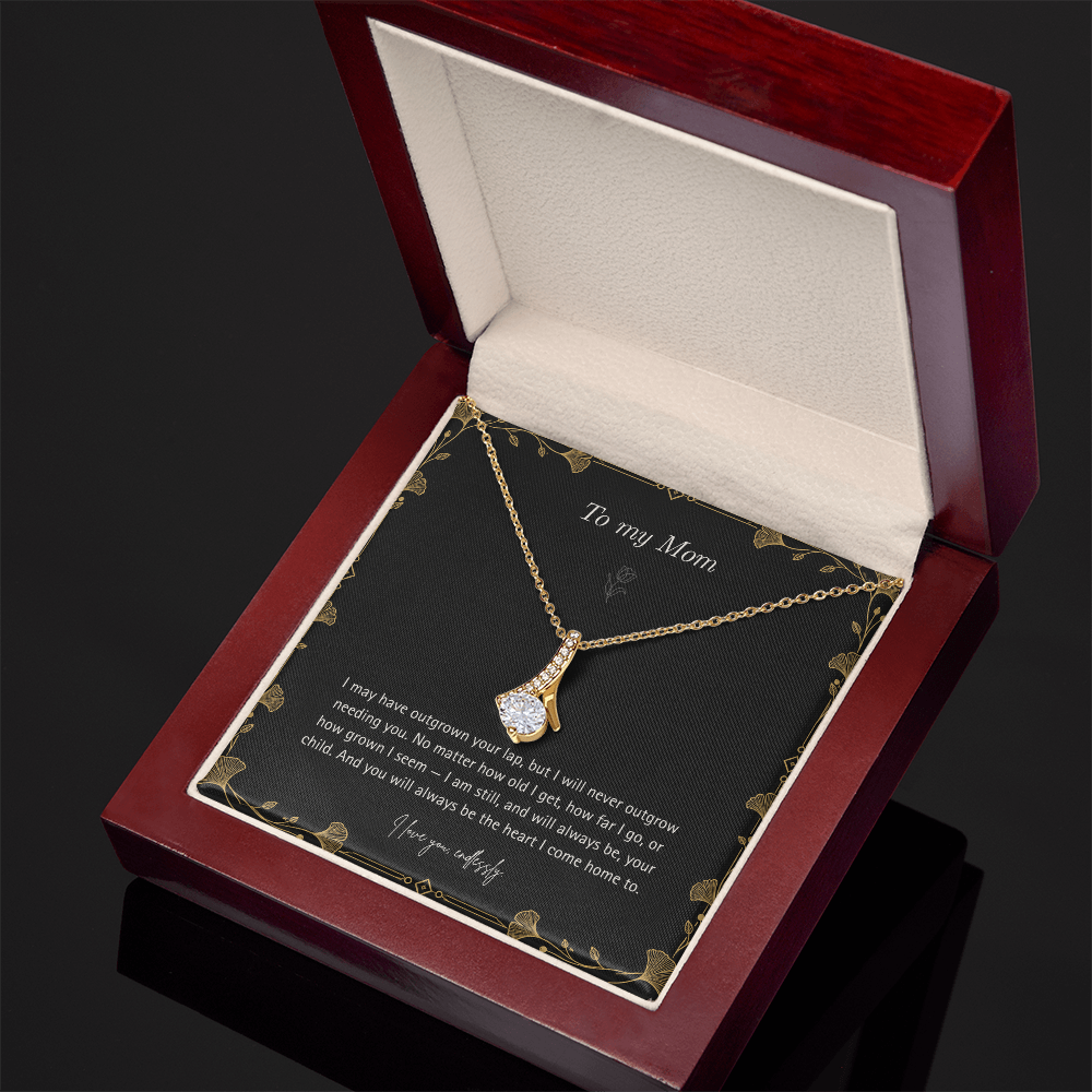 To My Mom Necklace – Alluring Beauty Pendant with Forever Your Child Message Card & Gift Box