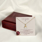 To Daughter Necklace from Mom – Alluring Beauty Pendant with Favorite People Message Card & Gift Box