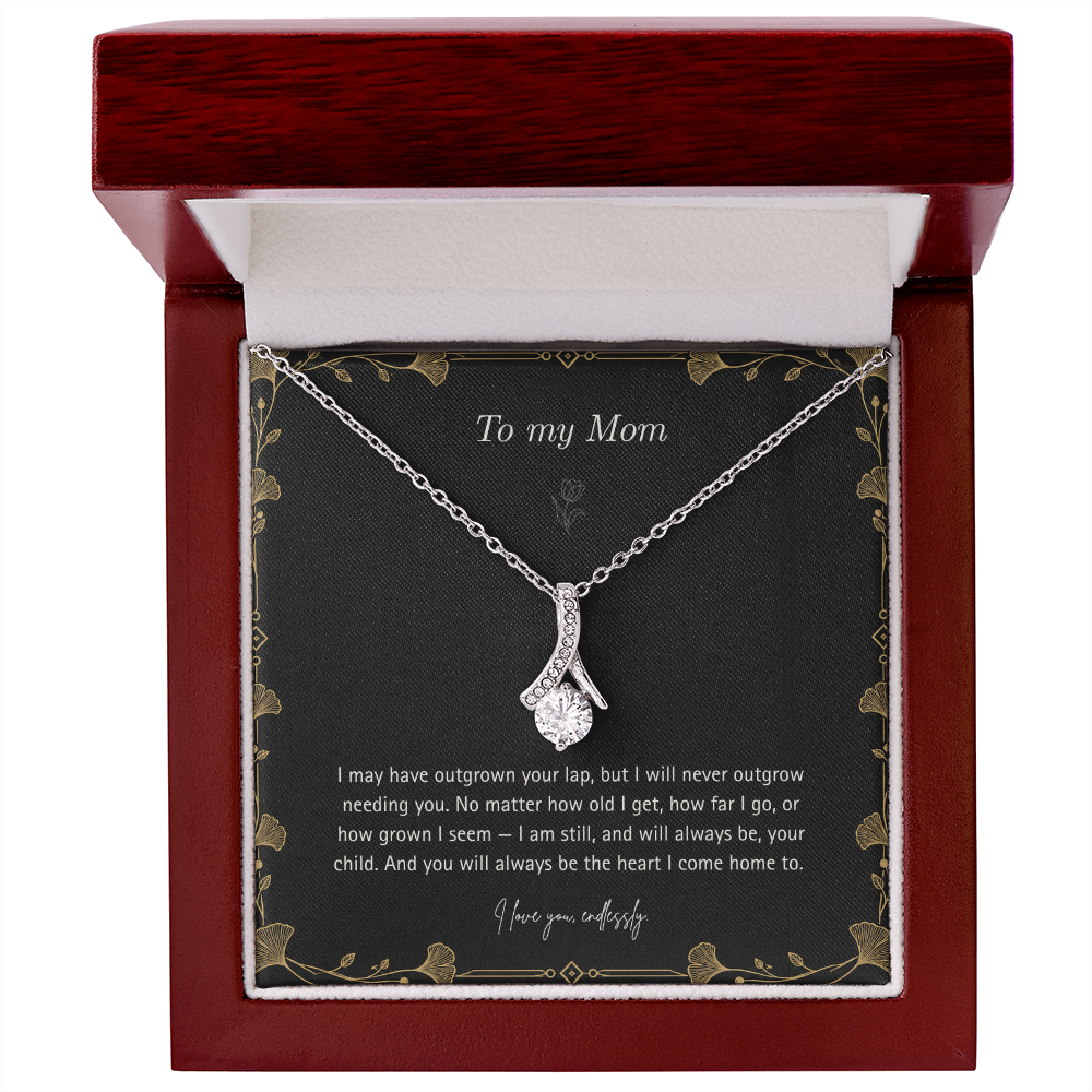 To My Mom Necklace – Alluring Beauty Pendant with Forever Your Child Message Card & Gift Box