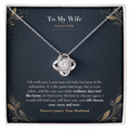 To My Wife Necklace from Husband – Love Knot Pendant with In Every Lifetime Message Card & Gift Box