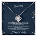 To My Grandma Necklace – Love Knot Pendant with Happy Birthday Message Card & Gift Box
