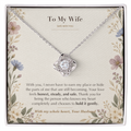 To My Wife Necklace from Husband – Love Knot Pendant with Safe With You Message Card & Gift Box