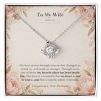 To My Wife Necklace from Husband – Love Knot Pendant with Beside You Message Card & Gift Box