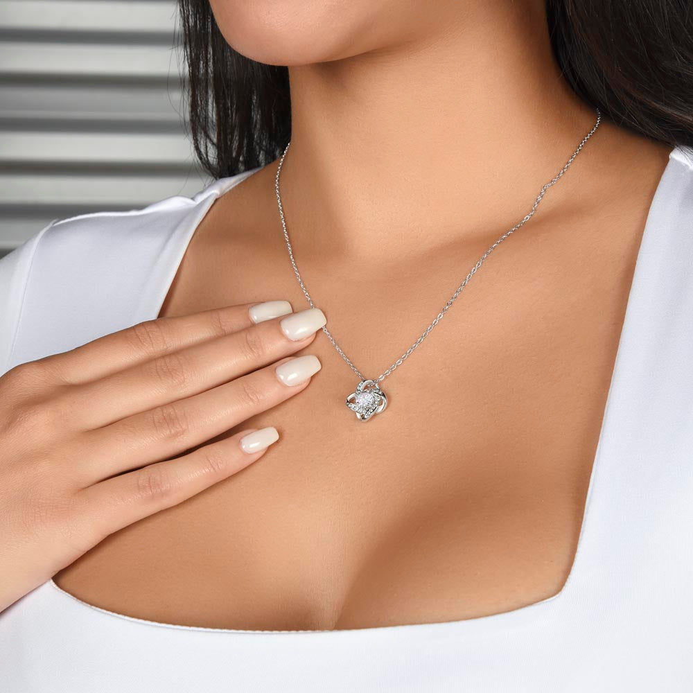 To My Wife Necklace from Husband – Love Knot Pendant with In Every Lifetime Message Card & Gift Box
