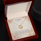 To My Wife Necklace from Husband – Love Knot Pendant with Beside You Message Card & Gift Box