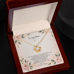 To My Mom Necklace – Love Knot Pendant with Christmas Message Card & Gift Box