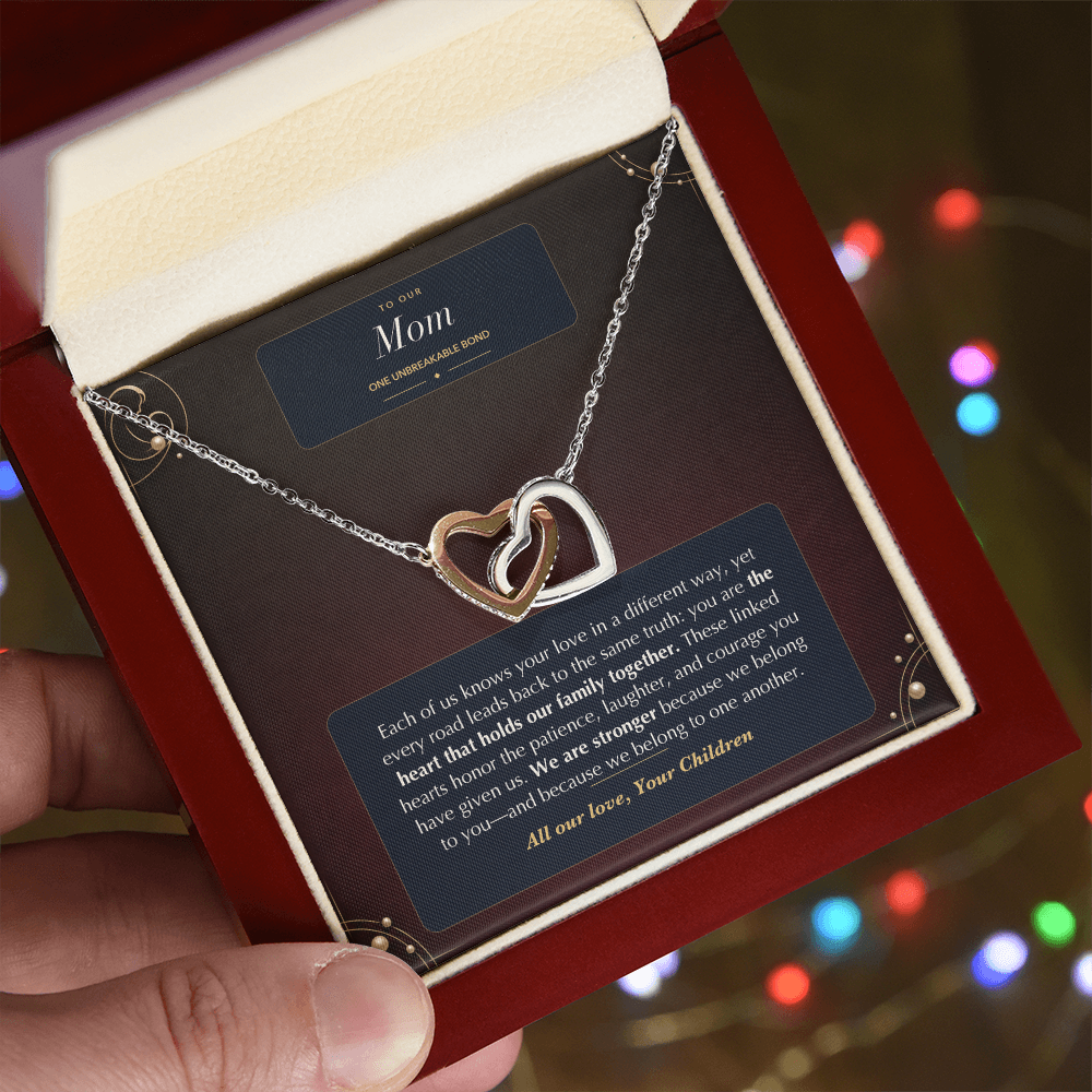 To Our Mom Interlocking Hearts Necklace – Family Gift