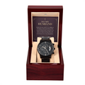 To My Husband Chronograph Watch – "Peace Today" Message Card & Luxury Gift Box, Christian Faith Gift for Husband