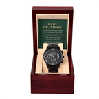 To My Grandson Chronograph Watch – "Whole Day" Message Card & Luxury Gift Box, Gift for Grandson
