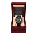 To My Husband Chronograph Watch – "Love in Small Things" Message Card & Luxury Gift Box, Christian Faith Gift for Husband