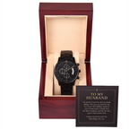 To My Husband Chronograph Watch – "Love in Small Things" Message Card & Luxury Gift Box, Christian Faith Gift for Husband