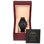 To My Husband Chronograph Watch – "Quiet Prayer" Message Card & Luxury Gift Box, Christian Faith Gift for Husband