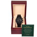 To My Grandson Chronograph Watch – "So Beautiful" Message Card & Luxury Gift Box, Gift for Grandson