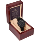 To My Husband Chronograph Watch – "Peace Today" Message Card & Luxury Gift Box, Christian Faith Gift for Husband