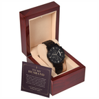 To My Husband Chronograph Watch – "Peace Today" Message Card & Luxury Gift Box, Christian Faith Gift for Husband