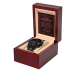 To My Husband Chronograph Watch – "Keep Learning to Love You" Message Card & Luxury Gift Box, Christian Faith Gift for Husband