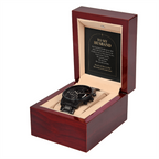 To My Husband Chronograph Watch – "Quiet Prayer" Message Card & Luxury Gift Box, Christian Faith Gift for Husband