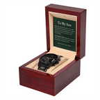 To My Son Chronograph Watch – "Beyond Distance" Message Card & Luxury Gift Box, Inspirational Gift for Son