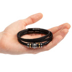 To My Son Bracelet – Men's Braided Leather Bracelet with Inspirational Message Card & Gift Box, Encouragement Gift for Son