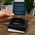 To My Son Love You Forever Bracelet – "Always Be Here" Message Card & Gift Box, Christian Faith Gift for Son