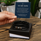 To My Son Love You Forever Bracelet – "Always Be Here" Message Card & Gift Box, Christian Faith Gift for Son
