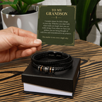 To My Grandson Love You Forever Bracelet – "Every Single Day" Message Card & Gift Box, Gift for Grandson