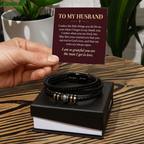 To My Husband Love You Forever Bracelet – "Grateful for You" Message Card & Gift Box, Christian Faith Gift for Husband