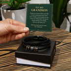 To My Grandson Love You Forever Bracelet – "Whole Day" Message Card & Gift Box, Gift for Grandson