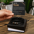To My Son Love You Forever Bracelet – "Then Rise" Message Card & Gift Box, Inspirational Gift for Son