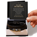 To My Husband Love You Forever Bracelet – "Quiet Prayer" Message Card & Gift Box, Christian Faith Gift for Husband