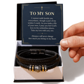To My Son Love You Forever Bracelet – "Belong in My Heart" Message Card & Gift Box, Christian Faith Gift for Son