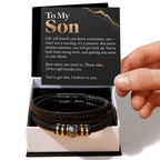 To My Son Love You Forever Bracelet – "Then Rise" Message Card & Gift Box, Inspirational Gift for Son
