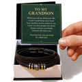 To My Grandson Love You Forever Bracelet – "Whole Day" Message Card & Gift Box, Gift for Grandson