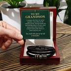 To My Grandson Love You Forever Bracelet – "So Beautiful" Message Card & Gift Box, Gift for Grandson